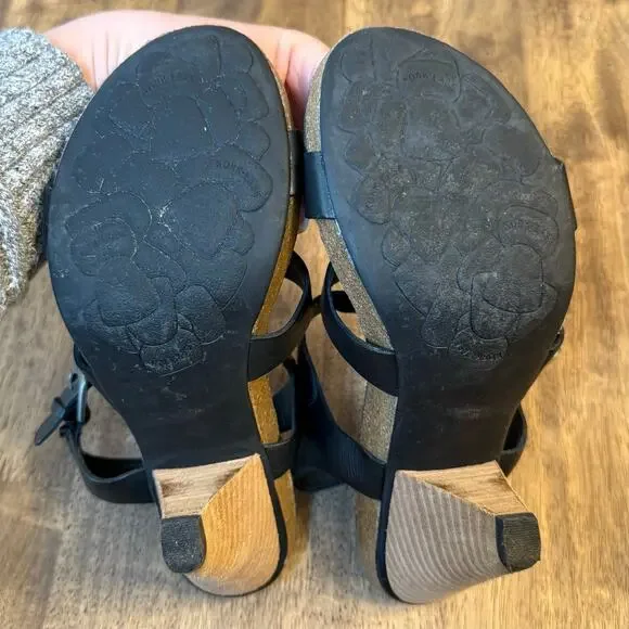 Kork-Ease Elinor Sandal Heel Genuine Leather Cork Strappy Black US 8 EU 39 - Picture 12 of 12